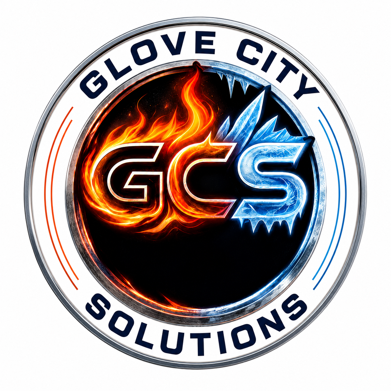 Glove City Solutions fire and ice logo